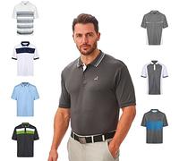 Under Par Uomo Polo di qualità Golf PRO Traspirante e Traspirante ad Asciugatura Rapida, 1874 - Carbone/Bianco, M