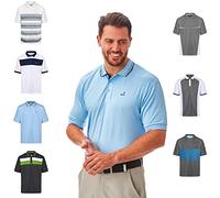 Under Par Uomo Polo di qualità Golf PRO Traspirante e Traspirante ad Asciugatura Rapida, 1874 - Cielo/Nero, XXL