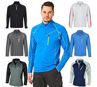 Under Par UPMID1721 Maglione con Collo a Zip da Uomo Jumper Traspirante Assorbimento dell'umidità Golf Mid Layer Top, Marina/Lima, XL