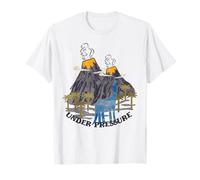 Under Pressure Dino Cute Dinosaur Volcanos Boy Girl Kids Fun Maglietta