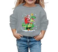 Under Pull Bambino- Felpa natalizia con scollo rotondo stampato Natale (1-14 anni) Feste Raduni Quotidiane Uscite Festeggianti