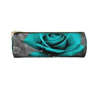 under sea Astuccio in pelle stampata per penne e matite, trousse per cosmetici, borsa da ufficio per uomini e donne, Rosa grigio foglia di tè, Taglia unica