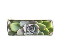 under sea Astuccio in pelle stampata per penne e matite, trousse per cosmetici, borsa da ufficio per uomini e donne, Botanico succulento, Taglia unica