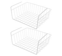 Under Shelf Basket - Metal Bookshelf Rack, Under Hanging Storage Organizer | Closet Cabinet Laundry Room Accessory, Shoe Bench Holder, Durable Home Storage Tool, Kitchen Shelf Utility, Office Organize