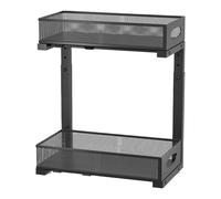 Under Sink Organizer, 2-Tier Storage Rack, 19,69 x 15,67 x 8,07 pollici, altezza regolabile Shelf, spazio-Saving Design, Household Organizer, for Kitchen, Pantry, Closet, Bathroom, Laundry Room, Black