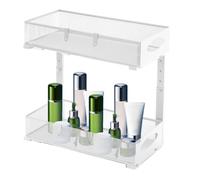 Under Sink Organizer, 2 Tier Storage Rack, Adjustable Kitchen Shelf, Space-Saving Design, Slide-Out Baskets, for Bathroom Cabinet, Pantry Closet, Laundry Area, Cupboard, Household Organization