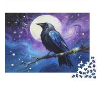 Under The Moon Crow Puzzle Giochi 1000 Pezzi Regalo Per Lui E Per Lei Arte Animal Puzzle Adulti Foto 38x26cm/1000pcs