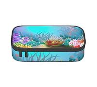 Under The Sea - Astuccio per matite con stampa di grande capacità, astuccio portatile, organizer per cancelleria da ufficio, Nero , Taglia unica, Portatile, semplice, da viaggio, unico