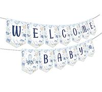 Under the Sea Baby Shower Decorations, Ocean Animals Welcome Baby Banner, Marine Creatures Party Supplies
