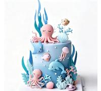 Under the Sea Ocean Decorazioni per torte di compleanno Sea Ocean Party Favor Forniture per Mare Oceano Tema Baby Shower Festa di compleanno