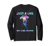 Under Watercolor Sea Ocean Just A Girl Who Loves Jellyfish Maglia a Manica