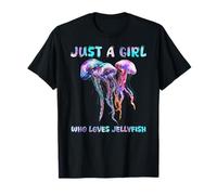Under Watercolor Sea Ocean Just A Girl Who Loves Jellyfish Maglietta