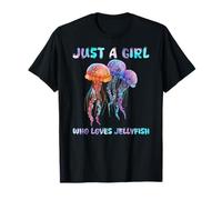 Under Watercolor Sea Ocean Just A Girl Who Loves Jellyfish Maglietta