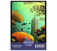 UnderAcqua Città Puzzle 1000 Pezzi Gioco Di Sfidaans Adulti E over 12 Anni Fantastico Puzzle Impossibile Sfida EduGattoiva Regalo Per La Decorazione Domestica 38x26cm/1000pcs