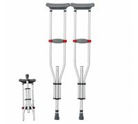 Underarm Crutches for Adults,Elbow Crutches for, Adjustable Crutches for Walking1 Pair Lightweight Folding Underarm Crutches, Height Adjustment Aluminum Walking Aid, with Underarm Pad and Hand Grip