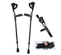 Underarm Crutches for Adults,Elbow Crutches for, Adjustable Crutches for WalkingFolding Crutches for Travel, Foldable Forearm Crutches for Adults, Height Adjustable Crouches for Walking(2pcs Black)