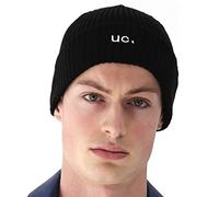 UNDERCONTROL Berretto Invernale da Pescatore a Coste da Pescatore, Gratuito, per Uomo e Donna, Unisex, Elegante, Traspirante, Semplice, con Teschio, Elastico, Polsino Arrotolato (Nero Largo a Coste)