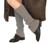 UNDERCONTROL Calzini invernali in lana e cashmere a coste, caldi, di grandi dimensioni, per coscia Y2k, gamba larga, scaldamuscoli da balletto, stivali lunghi, calzini senza piede, Corea (GRIGIO)