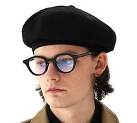 UNDERCONTROL Cappello da Cacciatore Unisex con Berretto da Pittore Francese, Casual, Regolabile, con Cinturino Militare in Cotone Classico (Nero)