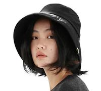 UNDERCONTROL Cappello da Pescatore alla Moda da Viaggio Safari Pieghevole Quattro Stagioni Regolabile a Tesa Larga Profonda in Cotone Lavato Vintage con Etichetta Dorata Corea (Nero Biologico)