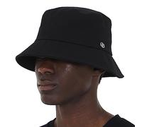UNDERCONTROL Cappello da Pescatore Extra Large Oversize XXL per Testa Grande, Etichetta in Acciaio Cucita a Mano, Tinta Unita, Unisex, Taglia Grande, Coreano, con Protezione UV (Nero)