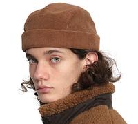 UNDERCONTROL Corduroy Brimless Trawler Leon Harbour Rolled Cuff Miki Watch cap Unisex Sailor Skull Outdoor Hat Fisherman Tactical Adjustable Buckle No Visor Docker Beanie Korea (Marrone)