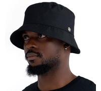 UNDERCONTROL Extra Large Oversize XXL Mega Bucket Hat per Big Head Cucito a mano Etichetta in Acciaio Tinta unita Unisex Plus Size Coreano Protezione UV Cappello da Sole, NC NERO, L/XL