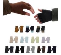 UNDERCONTROL Logo Etichetta Autunno Inverno Due Colori Solidi Mix Elasticizzato Maglia Senza Dita Scaldamani Touch Digitazione Messaggistica Guanti Casual Mittens Scaldamani Corea (MARRONE SENAPE)