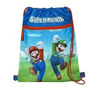 Undercover Borsa sportiva con chiusura di sicurezza, con tasca con cerniera, circa 32 x 41 cm, motivo: Super Mario, blu, blu