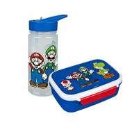 Scooli - Set di stoviglie per Bambini Super Mario - Set Composto da Cestino per Il Pranzo e Borraccia - Ideale per la Scuola o l'asilo - da 4 Anni - in plastica - BPA Free