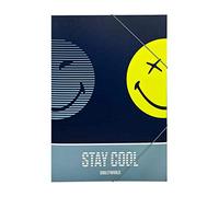 Undercover- Cartella A3 con Elastico angolare, Motivo Smiley, Circa 44 x 32 x 0,5 cm, per casa, Ufficio, Scuola e Asilo, per hobbisti e disegnatori, SMIL0290