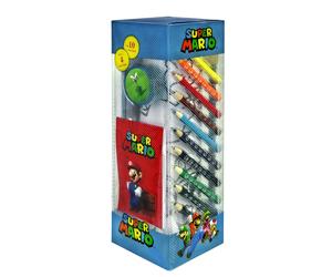 UNDERCOVER Colouring and Writing Tower 35 Pieces,Super Mario Colouring Set for C