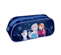 Undercover Frozen - Astuccio con Elsa, Anna e Olaf, blu navy con fiocchi di neve, per bambini e ragazzi, 22 x 9,5 x 9 cm