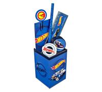 Undercover Hot Wheels - Set di 7 portapenne, con matita, gomma, righello, temperamatite, blocco note, graffette, per ragazzi