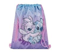 Undercover Sacca da ginnastica Disney Stitch & Angel, personalizzabile con nome, zaino sportivo per bambine e bambini, borsa per cambio biancheria asilo
