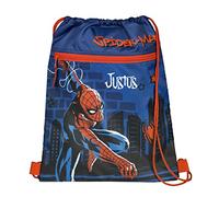 Undercover Sacca da ginnastica per ragazzo Spider-Man con nome, borsa per scarpe personalizzata con motivo supereroe, ideale per Kita, asilo, scuola, sport e tempo libero, Spider-man, blu