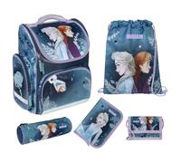 Undercover Set di 5 borse per la scuola, per ragazze e ragazzi, con contenuto personalizzato, astuccio per la scuola primaria, Frozen