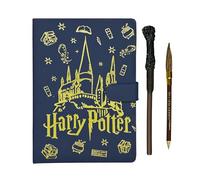 Undercover - Set di quaderni Harry Potter A5 - chiusura magnetica, 80 fogli di carta FSC, penna magica e matita a forma di scopa - Elegante set di scrittura per appunti e creatività