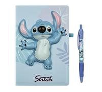 Undercover - Taccuino Disney Stitch - copertina rigida con motivo Squishy 3D - 60 fogli di carta FSC - incluse biro in confezione regalo - per bambini e ragazzi