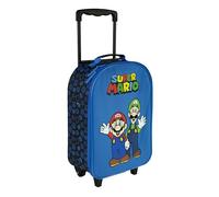 Undercover - Trolley per bambini Super Mario - ampio scomparto principale - compagno di viaggio ideale - asta telescopica regolabile e fissabile