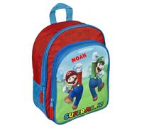 Undercover Zaino asilo Super Mario per bambini, personalizzabile con nome, con tasca frontale, 2 scomparti, 25 x 31 x 10 cm, Zaino Super Mario, 25 x 31 x 10 cm, Cartone