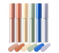 Undereye Concealer, Liquid Contour Stick, 3mlx6 Buildable Makeup Pen, 6-Pack Lightweight Cream Set for Face Sculpting, Travel, Outdoor Touch-Up Cheekbones, Nose, and Jawline
