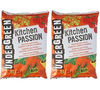 Undergreen Kitchen PASSION Terriccio per Ortaggi, Piccoli Frutti e Piante Aromatiche, Consentito in Agricoltura Biologica, 2,5 l (Confezione da 2)