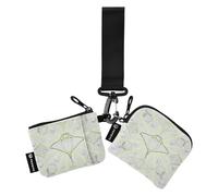 Undermarine Manta Ray Line Verde Cambio Portafoglio da donna Custodie per carte Minimalista Portafoglio da polso Portachiavi con Tasca con Cerniera per Uso quotidiano 2 Pz Portafoglio per le carte di