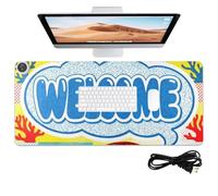 Undermarine Tropical Fish - Tappetino per mouse riscaldato, in pelle, 80 x 33 cm, antiscivolo, per laptop e scrivania