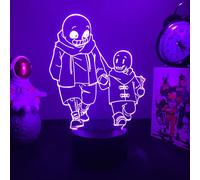 Undertale LED Night Light 3D Illusion Anime Figura Lampada Telecomando USB 7 colori Led Luci con Touch Switch Lampada Da Scrivania Casa Camera Da Letto Decorazione per Bambini Ragazzi Ragazze Regalo