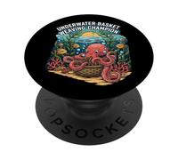 Underwater Basket Weaving Champion Octopus Funny PopSockets PopGrip Adesivo