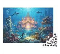 Underwater Castle 1000 Pezzi Puzzle Carta Riciclata Deep Sea Discovery Puzzles for Anziani Divertente And Stimolante Family Gioco Holiday Blessings 38x26cm/1000pcs