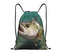 Underwater Catfish Titolo: Borsone leggero con coulisse, impermeabile, pieghevole, con tracolla regolabile, ideale per sport, yoga, viaggi e scuola, Nero , M