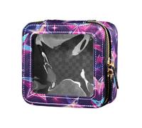 Underwater Creatures - Piccola borsa per il trucco con stella marina e cavalluccio marino per borsa per la cura della pelle organizer per cosmetici da donna, Stelle Neon Colorato Moda, 1 Size